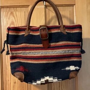 $398 McFadin Sundance Timpanogos Wool and Leather Tote - EUC!